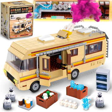 Lixboxy Camper for Break Bad Rv Building Set, Creative Camper Van Building Blocks Merchandise, DIY Technic Building Set Toy, Building Bricks Kit
