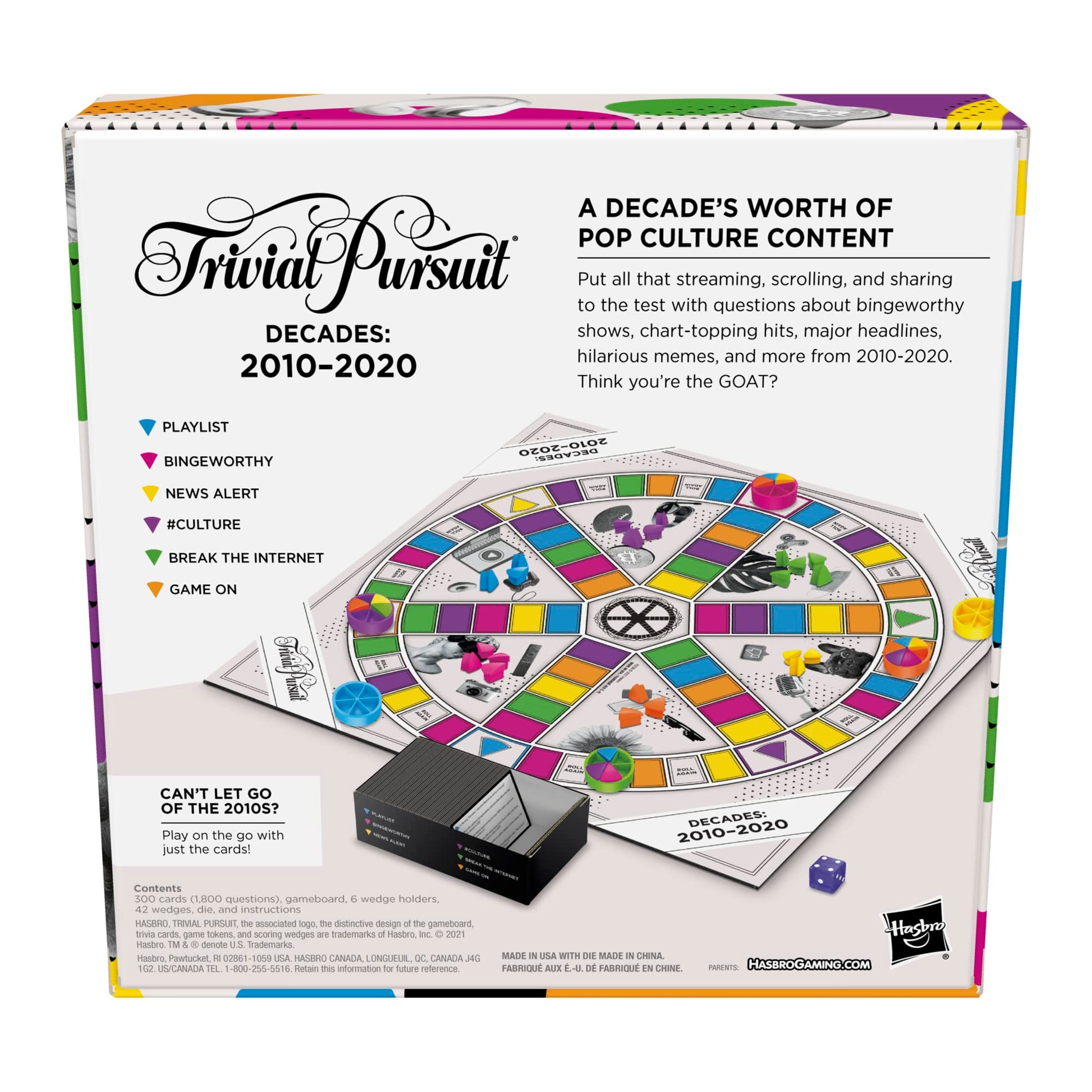 Hasbro Gaming Trivial Pursuit Decades 2010 to 2020 Board Game for Adults and Teens, Pop Culture Trivia Game for 2 to 6 Players, Ages 16 and Up