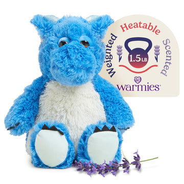 warmies Microwavable & Weighted Dragon Stuffed Anima, Dragon - Heatable Dragon Plush - Chillable Weighted Plushie for Cooling - Lavender Aroma -
