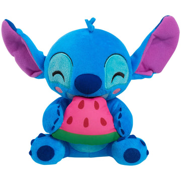 Disney Stitch Small Plush Stitch and Watermelon, Stuffed Animal, Blue, Alien, Kids Toys for Ages 2 Up by Just Play