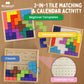 Dementia Activities for Seniors, 2 in 1 Cognitive Games for Elderly: Tile Matching Puzzle & Memory Q&A, 15 Wooden Blocks, 26 Templates, Alzheimer's