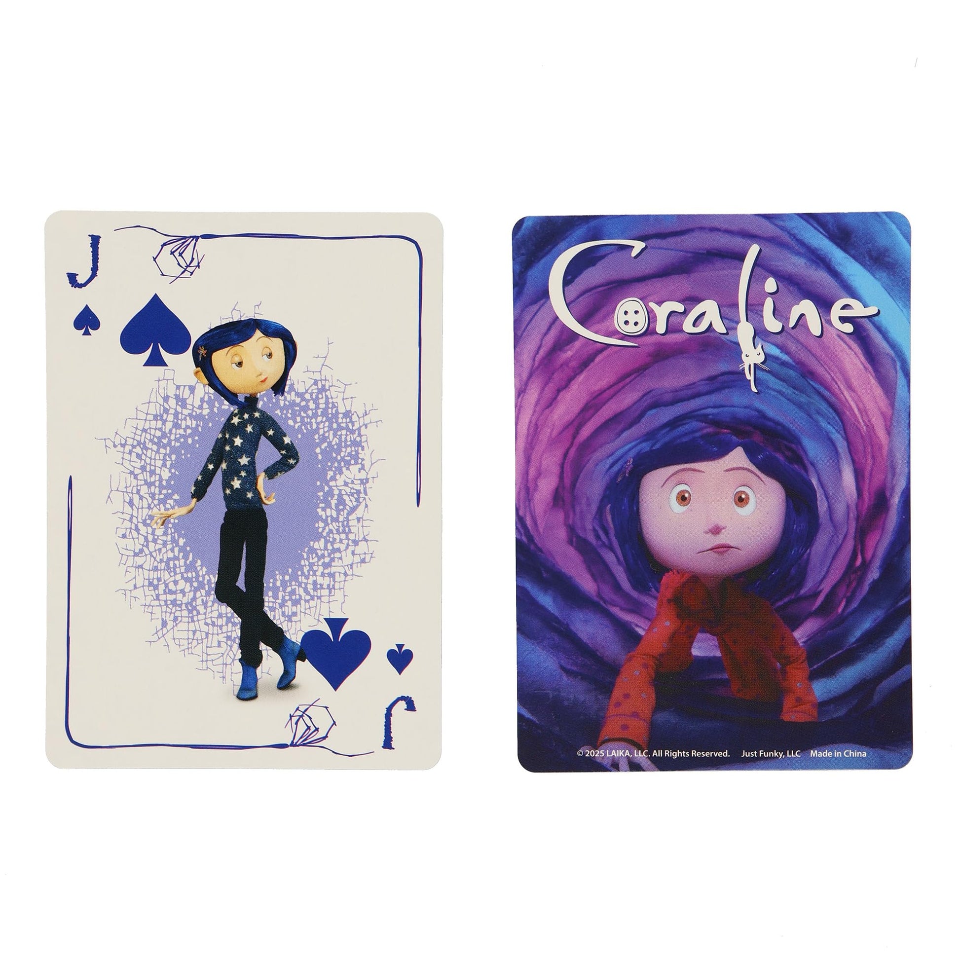 JUST FUNKY Coraline Movie Portal 52-Card Deck Playing Cards Character Artwork Single Standard for Solitaire Card Games