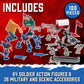 Civil War Army Men Toy Soldier Action Figure Playset-100pcs Including Confederate & Union Soldiers, Cannons, Wagons, Rideable Horses, Terrain