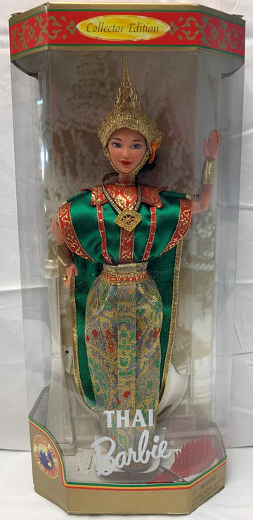 Barbie Year 1997 Collector Edition Dolls of The World 12 Inch Doll - Thai with Thailand Traditional Outfits, Cape, Jewelry, Headpiece, Hairbrush and
