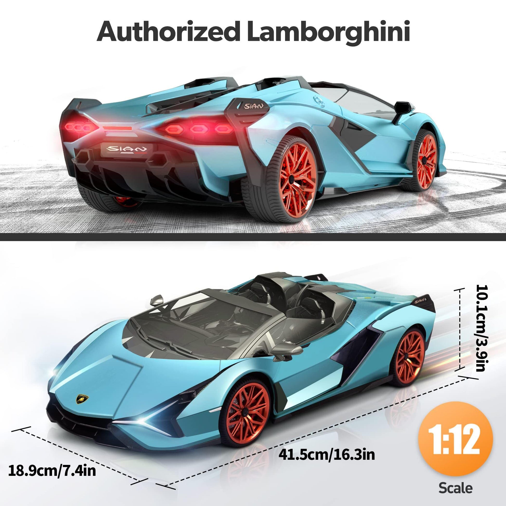 MIEBELY 1:12 Licensed Lamborghini Sián RC Roadster Toy Car for Adult Kid