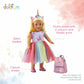 DOLLFUN 18 inch Doll Clothes and Accessories, Unicorn Dress Set Includes Shoes, Unicorn Headbands & Backpack(Compatibie with Most 18 Inch Doll)