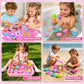 Bloolilies Sensory Bin, Ice Cream Sand Box Set with Magic Sand, Ice Cream Toys Molds and Cleaning Tools Sandbox with Lid Play Sand Art Kits for Kids