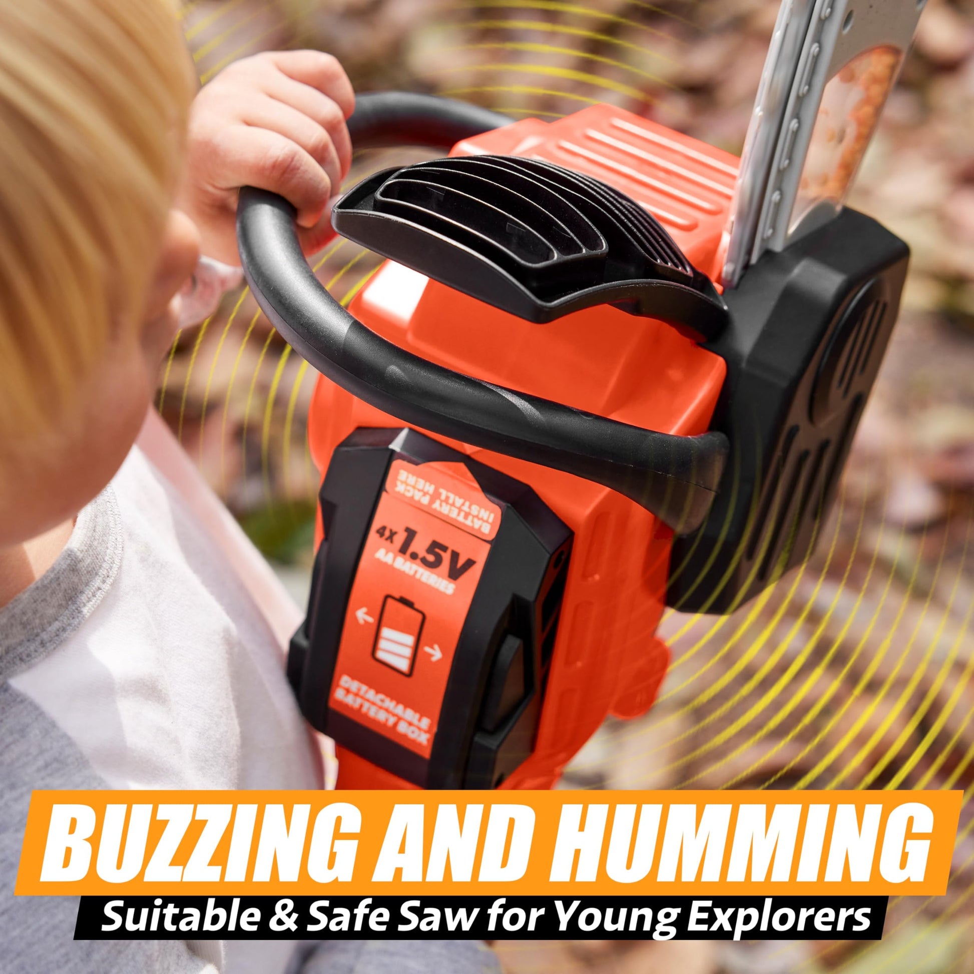 Mighty Force Toy Chainsaw for Kids - Realistic Lights, Sounds & Spinning Action, Safe Design with Easy-Grip Handle, Perfect for Play Boys Aged 3+