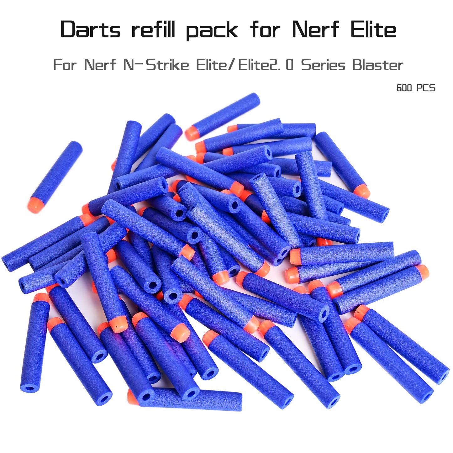 lififun 600-Dart Refill Pack Soft Darts for Nerf N-Strike Elite Blue