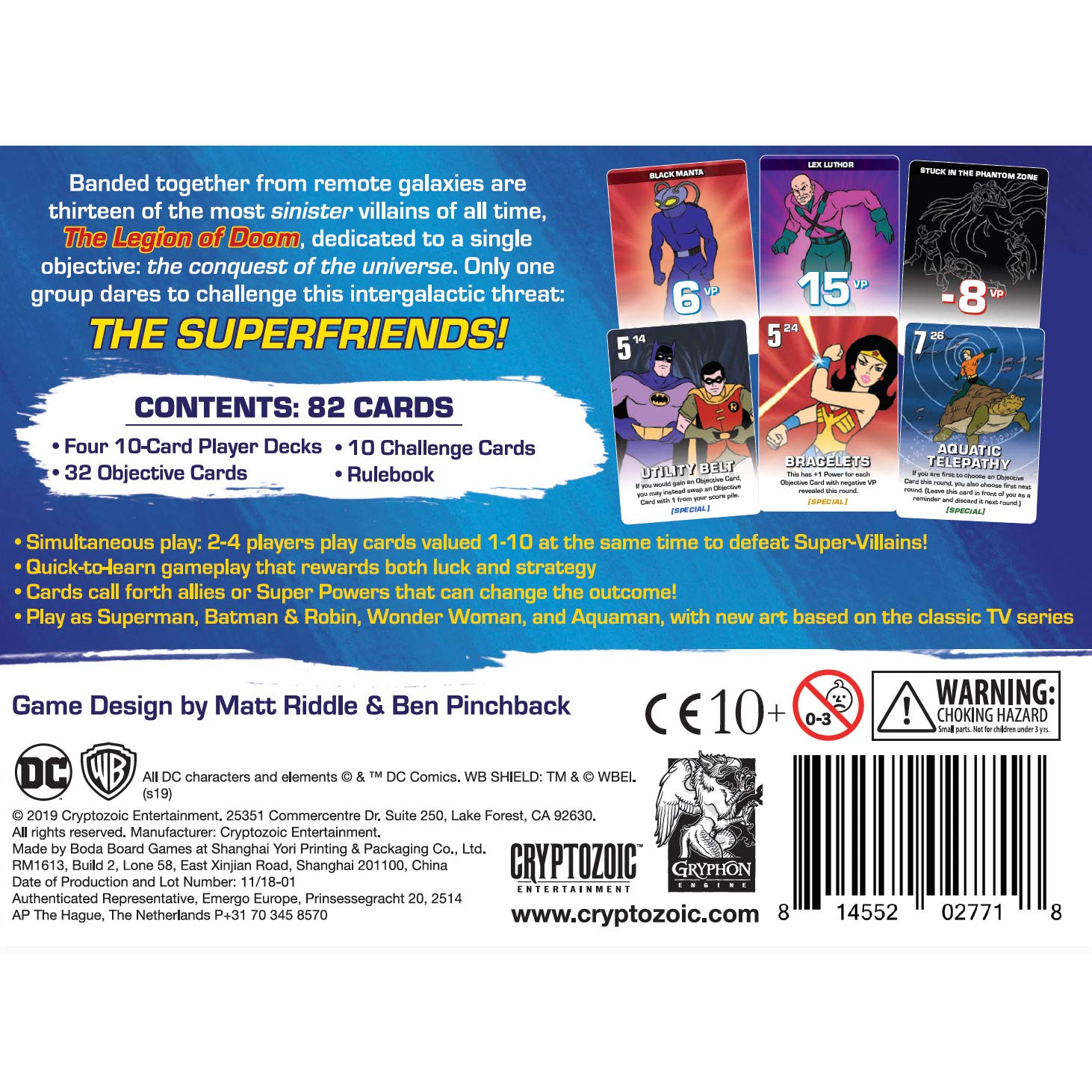 Cryptozoic Entertainment Challenge of The Superfriends Card Game, Multi-Colored