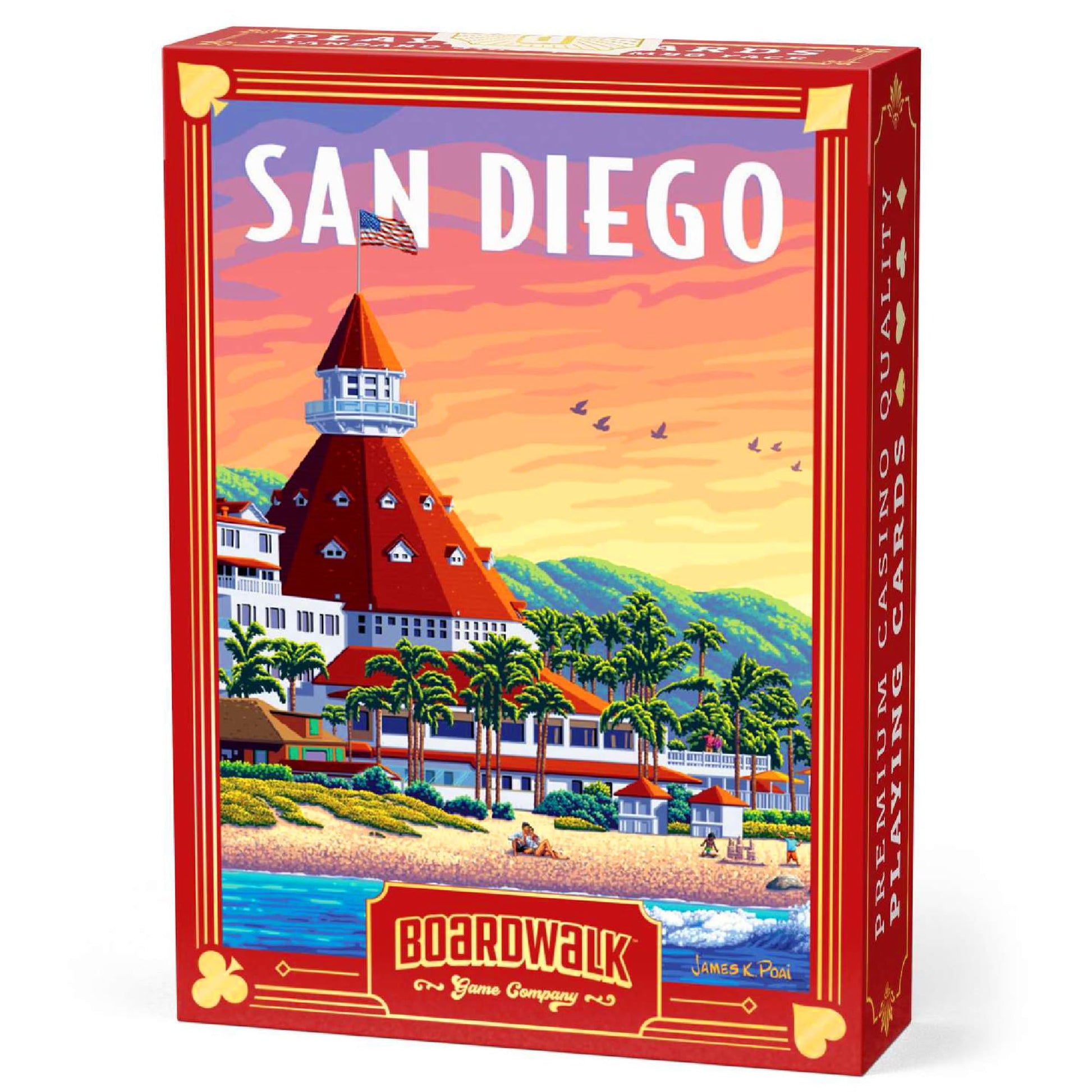 Boardwalk Puzzles Premium Featherlight Unique Playing Cards, Fun Themed Deck for Home and Travel | San Diego
