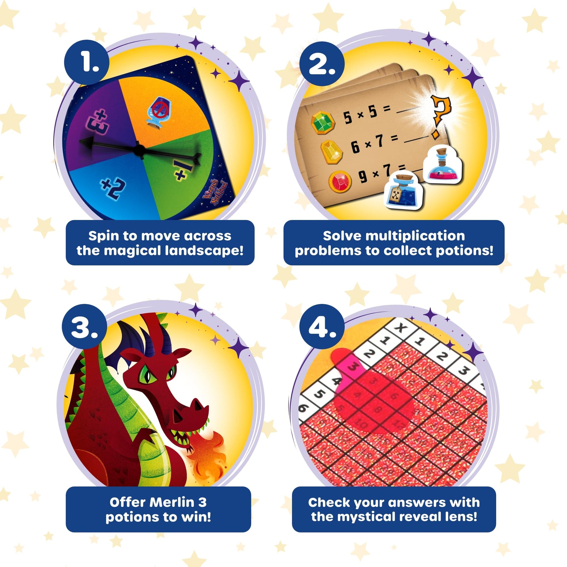 Learning Resources Wizards of Mathland - Multiplication Math Games for Kids, 2nd - 3rd Grade Classroom Board Game, Fun Educational Homeschool Games