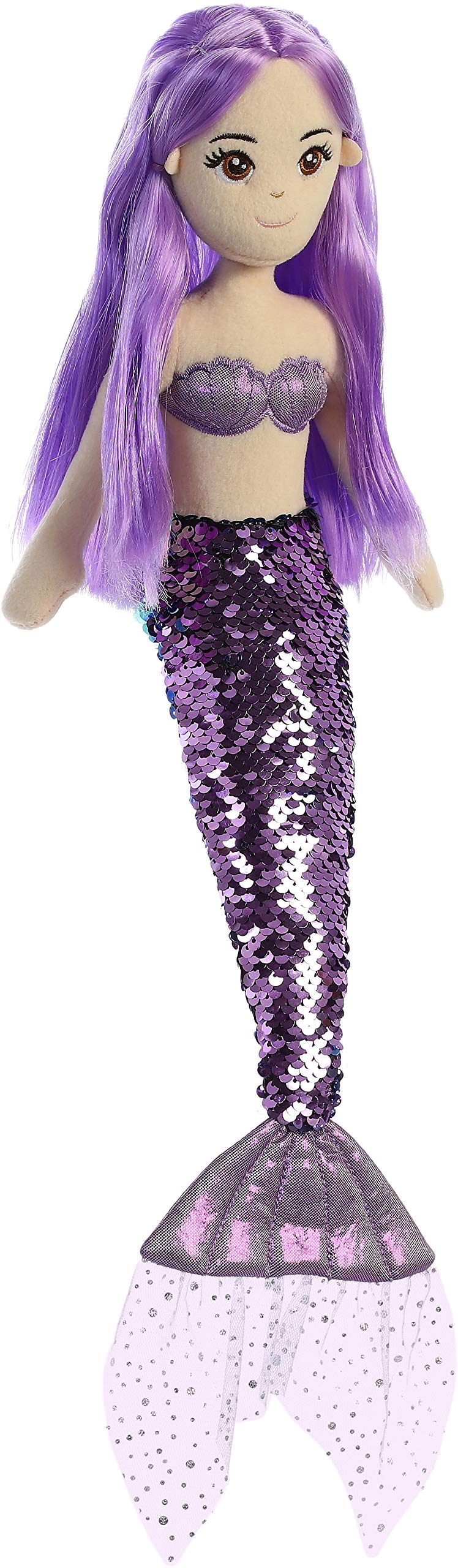 Aurora® Enchanting Sea Sparkles™ Sequin Sparkles™ Jenna Stuffed Doll - Imaginative Play with Magical Companions - Perfect for Kid's Birthdays