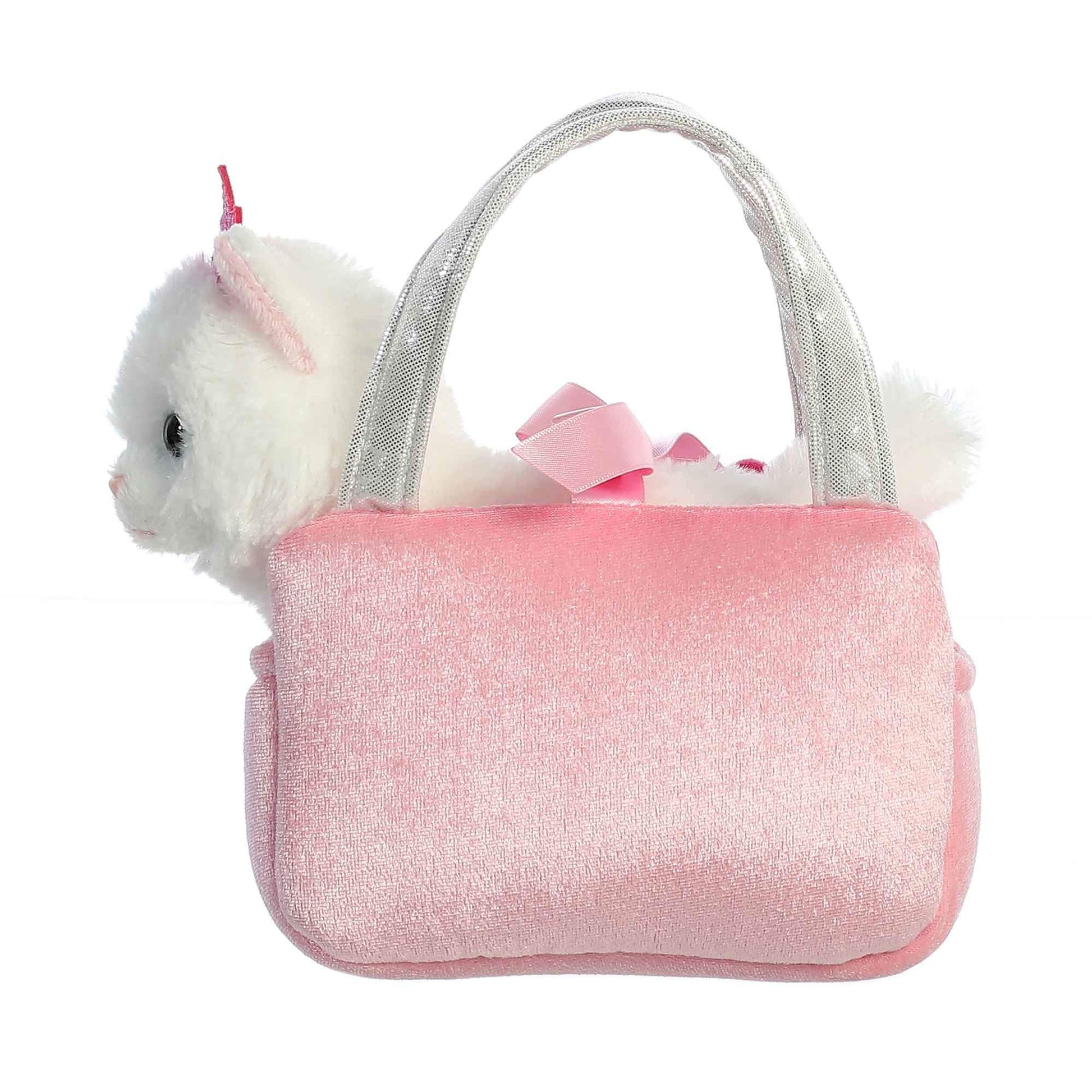 Aurora® Fashionable Fancy Pals™ Trendy Sparkle Pink™ Stuffed Animal - Plush with Stylish Purse for Dress Up Fun - Perfect for Kids 3+ Years, Costumes