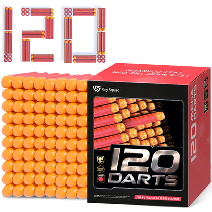 (120 Count) Ray Squad Nerf Mega Darts Pack - Universal Pack, Mega Dart Refill, Gun Darts, N-Strike Guns Compatible
