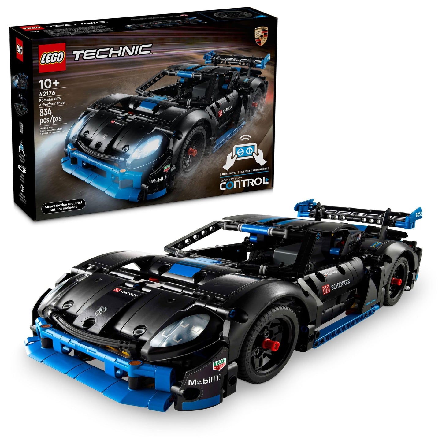 LEGO Technic Porsche GT4 e-Performance Race Car Toy, Remote Control Car with Authentic Details, Interactive Model Porsche Gift for Kids Ages 10 and Up
