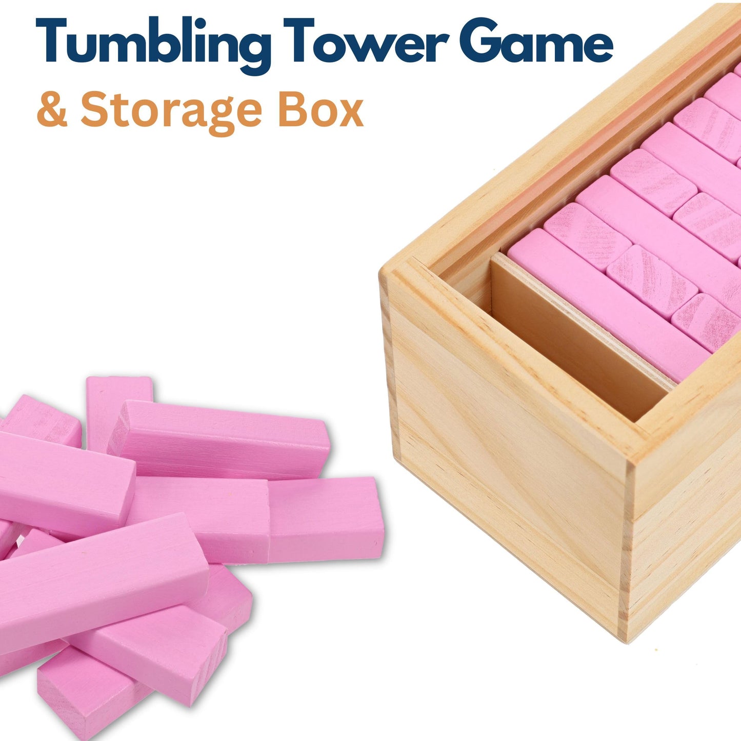 WE Games Wooden Block Stacking Party Game for Adults, Tumble Tower Wedding Guest Book Alternative, Tabletop Games, Includes Storage Case, 12 inches