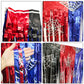 XSCSFWEQR 2 Pack 3.3 Ft x 6.6 Ft Spider Web Red Black Blue Metallic Tinsel Foil Fringe Curtains Shimmering Streamers Backdrop Photo Props for Spider