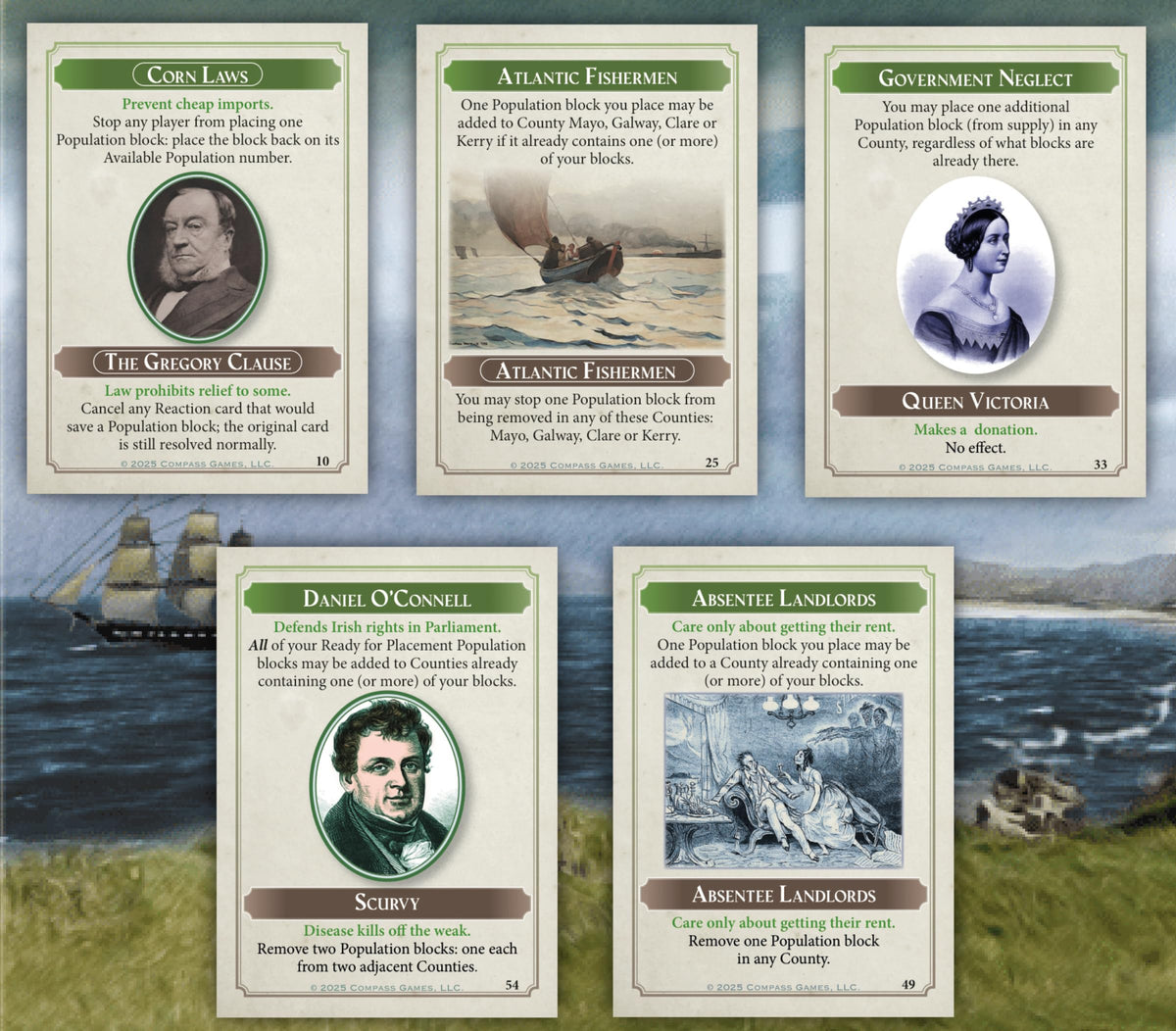 Compass Games The Great Hunger, Ireland's Tragedy in The 19th Century, Strategy Board Game, 2-5 Players, for Adults Ages 18+