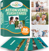 CreateFun 50 Action Verbs Flash Cards for Speech Therapy & ESL Vocabulary
