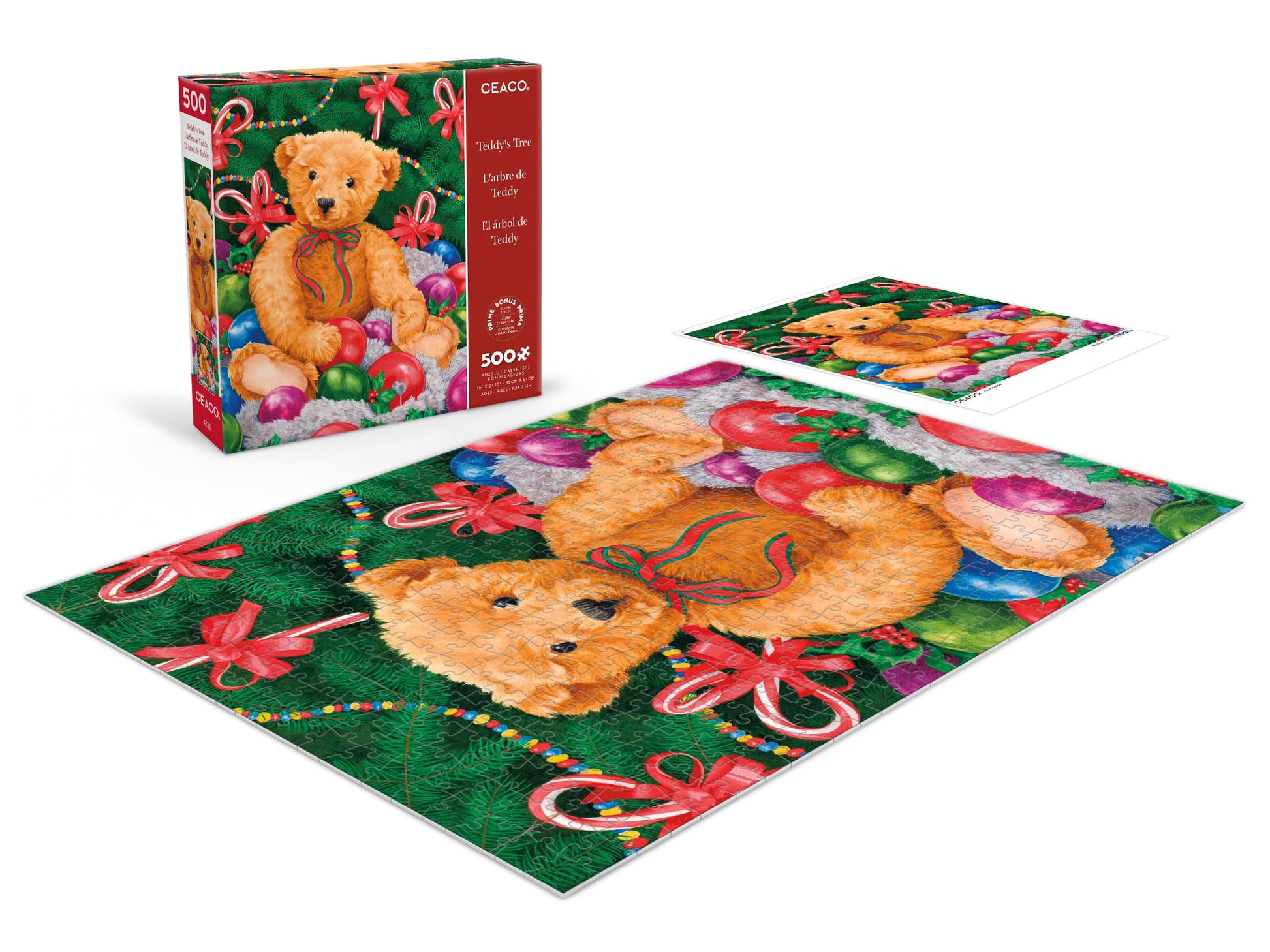 Ceaco - Teddy's Tree - Christmas - 500 Piece Jigsaw Puzzle for Adults