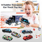 Toddler Toys for 3-4 Year Old Boys,Large Transport Cars Carrier Set Truck Toys with 12 Die cast Vehicles Truck Toys Cars,Ideal Christmas Easter Gifts