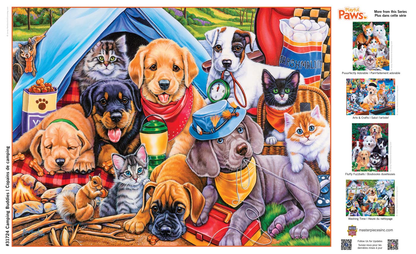 MasterPieces 300 Piece EZ Grip Jigsaw Puzzle - Camping Buddies - 18"x24"