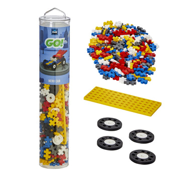PLUS PLUS - Color Cars Tube - Hero - 200 Pieces, Construction Building Stem/Steam Toy, Interlocking Mini Puzzle Blocks for Kids