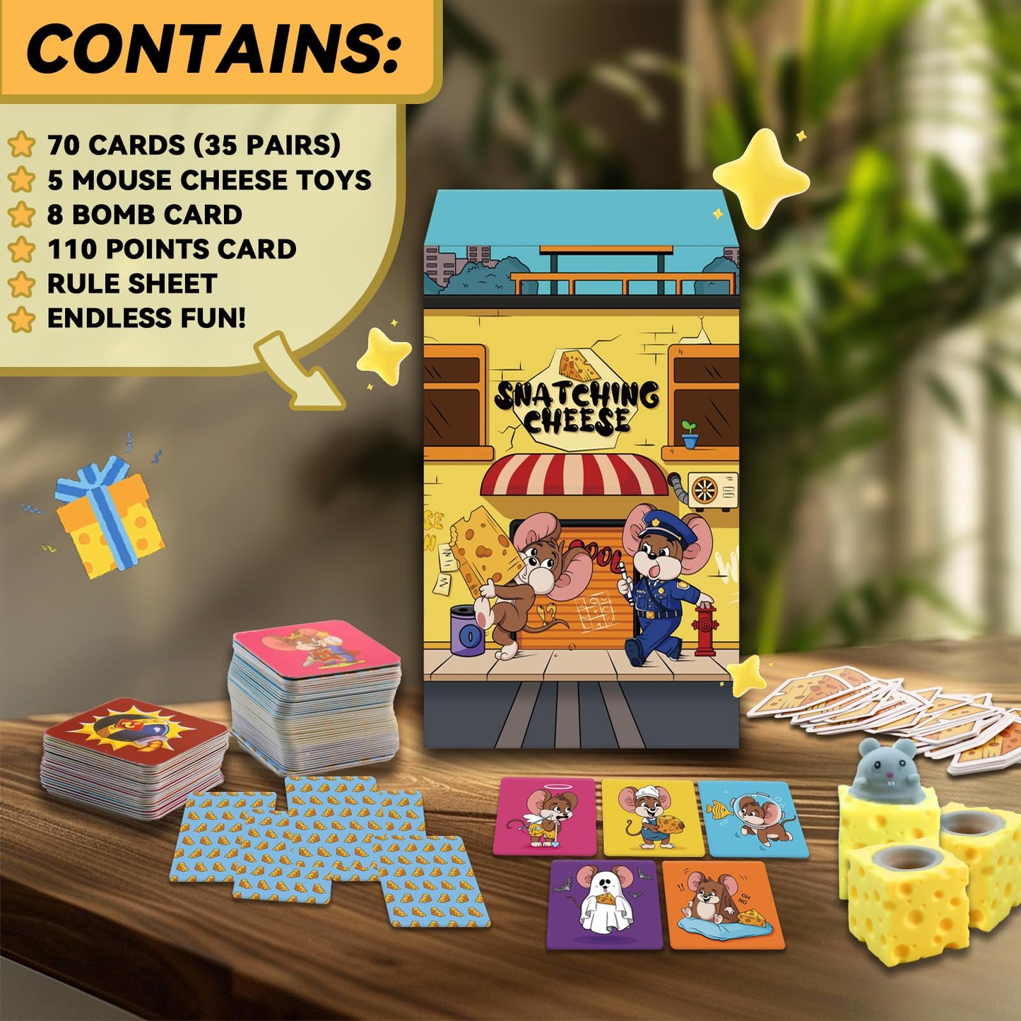 Floatlive The Hilarious Memory Matching Card Games, Mouse & Cheese-Snatching Party Game | Family Board Game for Kids, Teens & Adults | 2-6 Players