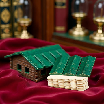 12Pcs 1/12 Dollhouse Household Miniature,Wooden Roof Tiles DIY Miniature Room Dollhouse Decor Accessories Painting Accessories