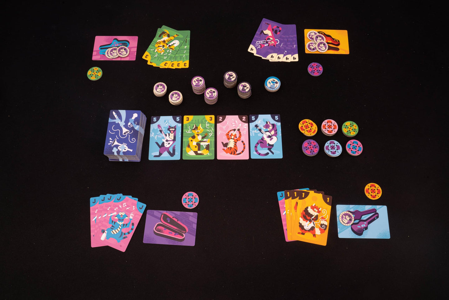BITEWING GAMES Cat Blues Card Game - Bid for The Hottest Blues Bands - Win Auctions to Gain Cards and Form Quartets - Re-Imagined Reiner Knizia