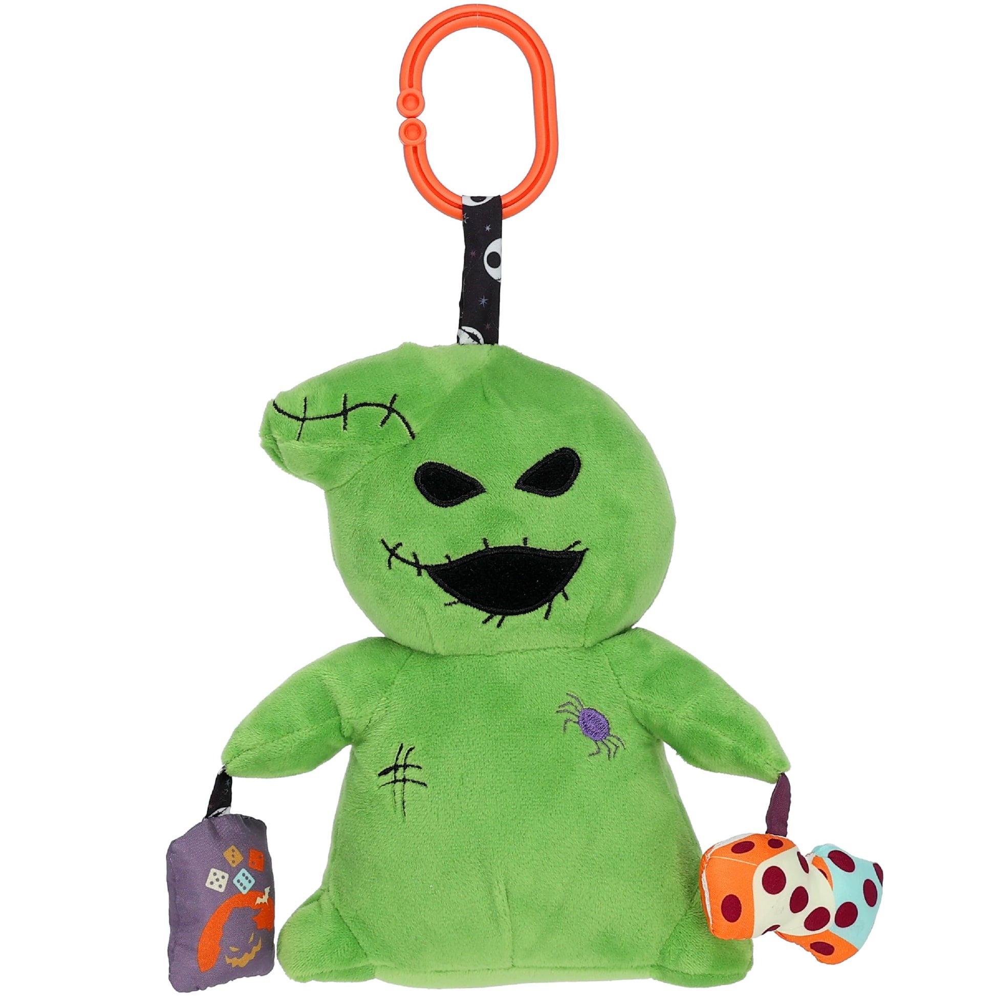 Kids Preferred Disney Baby Nightmare Before Christmas Oogie Boogie On The Go Activity Toy with On The Go Clip, Crinkle, Squeaker, and Rumble Sound