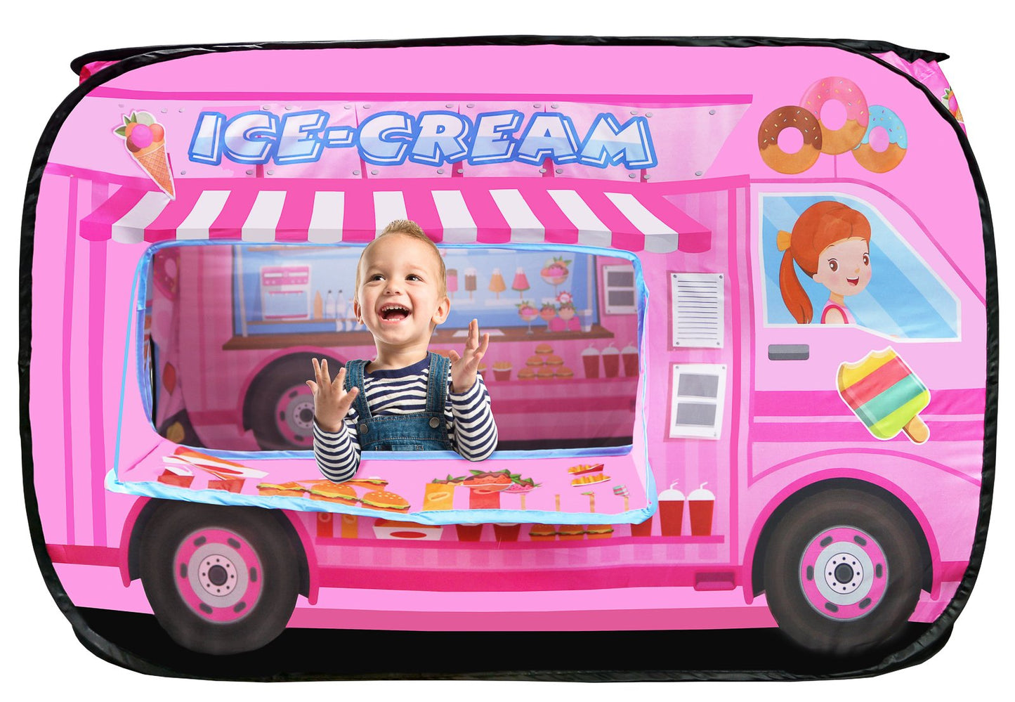 Kiddie Play Pop Up Play Tent for Kids Ice Cream Truck Playhouse