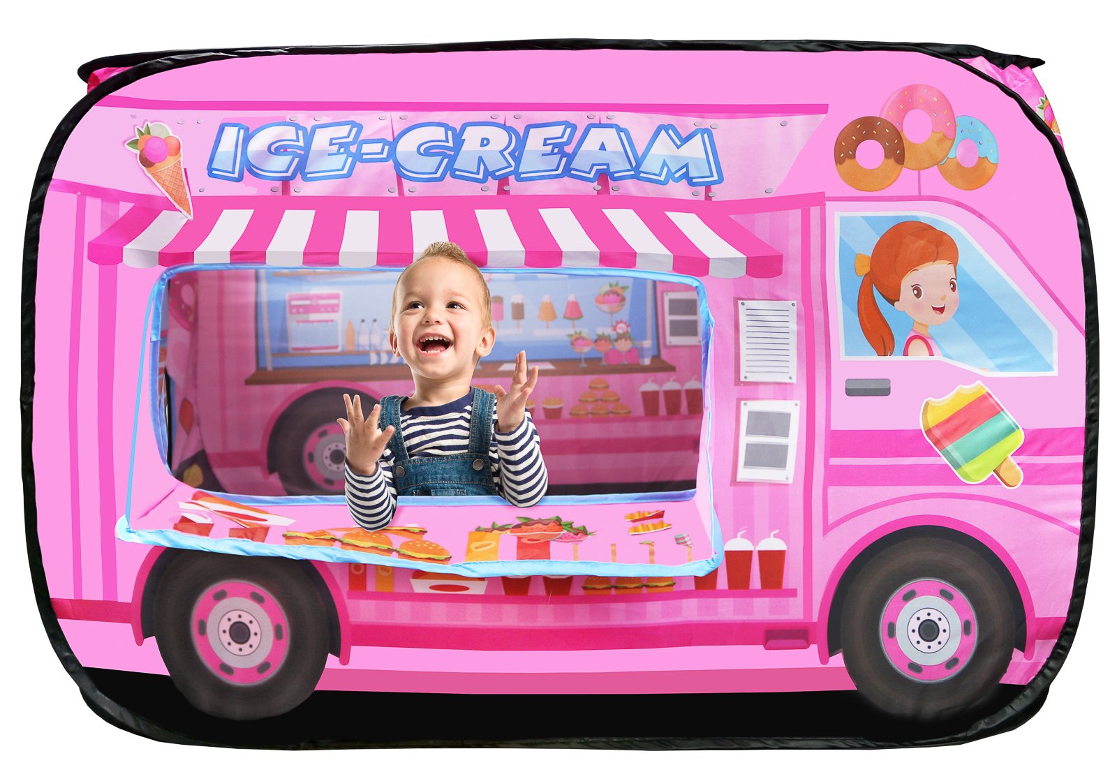 Kiddie Play Pop Up Play Tent for Kids Ice Cream Truck Playhouse