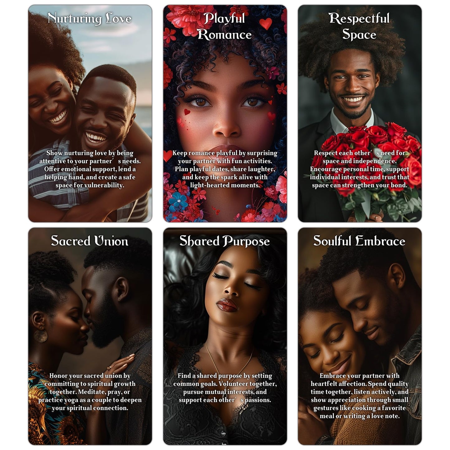 ZZBUY Confession of Soulmate Oracle Cards, African American Black Love Oracle Cards Deck with Meanings on Them, Soulmates and Twin Flames Oracle Cards