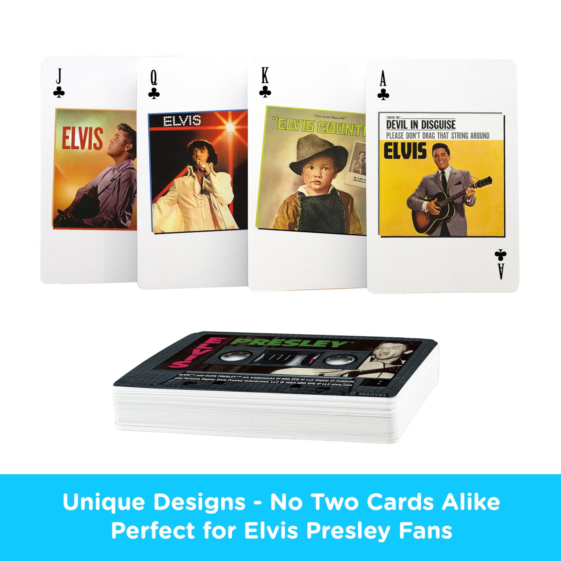 Aquarius Elvis Presley Premium Cassette Playing Cards -Elvis Presley Themed Deck of Cards for Your Favorite Card Games - Officially Licensed Elvis