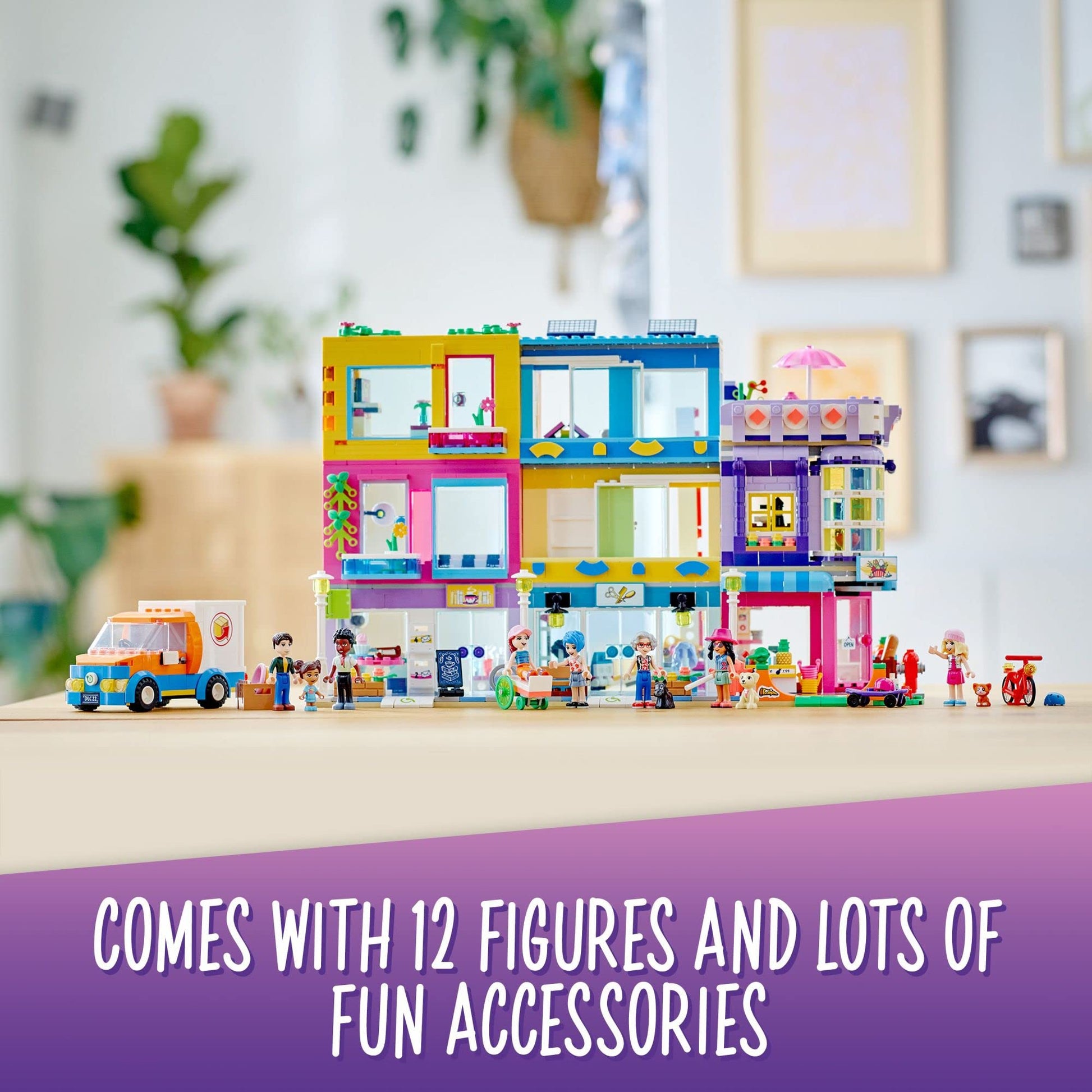 LEGO Friends Main Street Building, Heartlake City Café & Hair Salon 41704, Mini Dolls House with Toy Shops, Modular Building Set, Pretend Play Hair