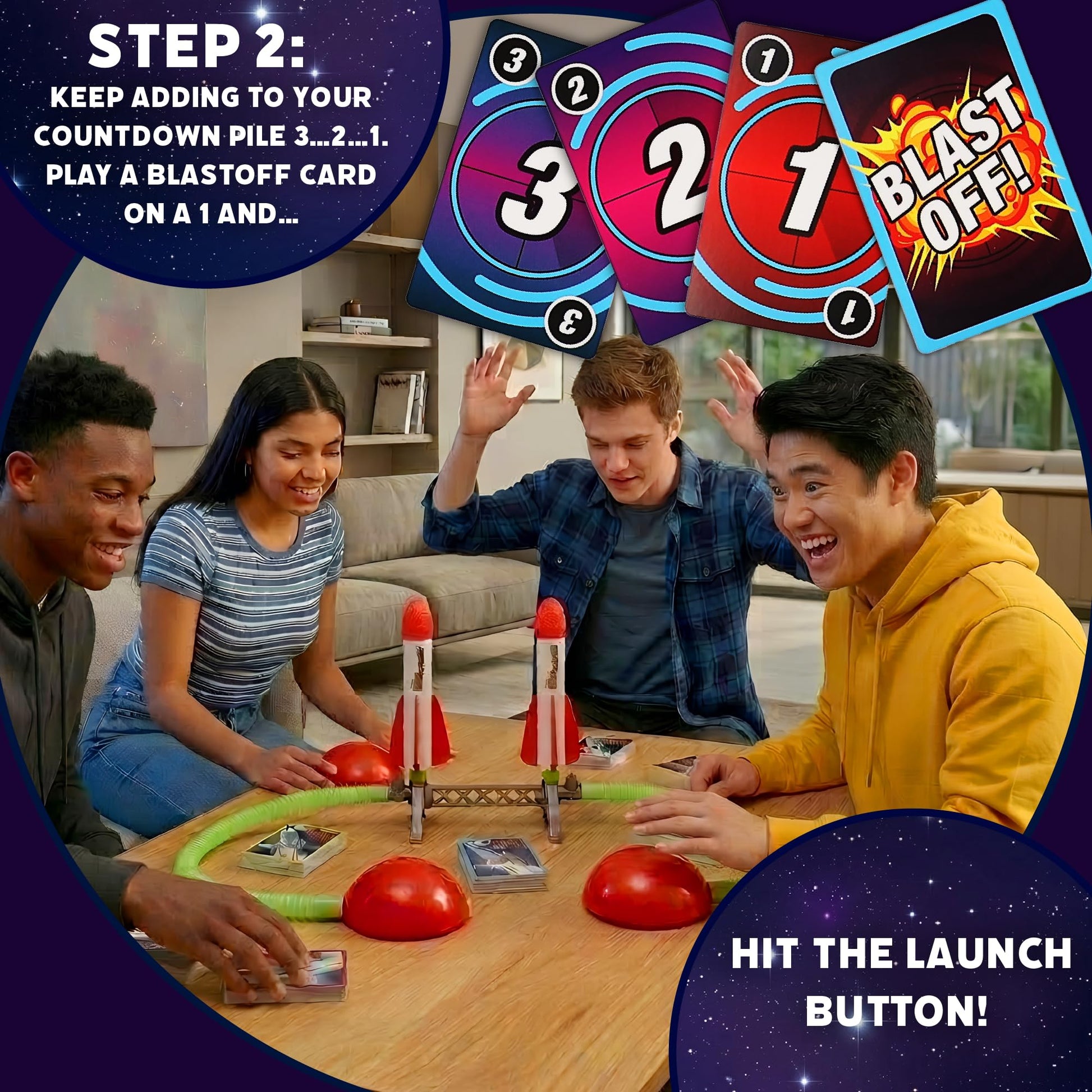 Rocket Rush Card Game for Kids and Families Ages 8+ Fun Interactive Group Party Games for 3-6 Players - Gift for Teens and Children by Continuum