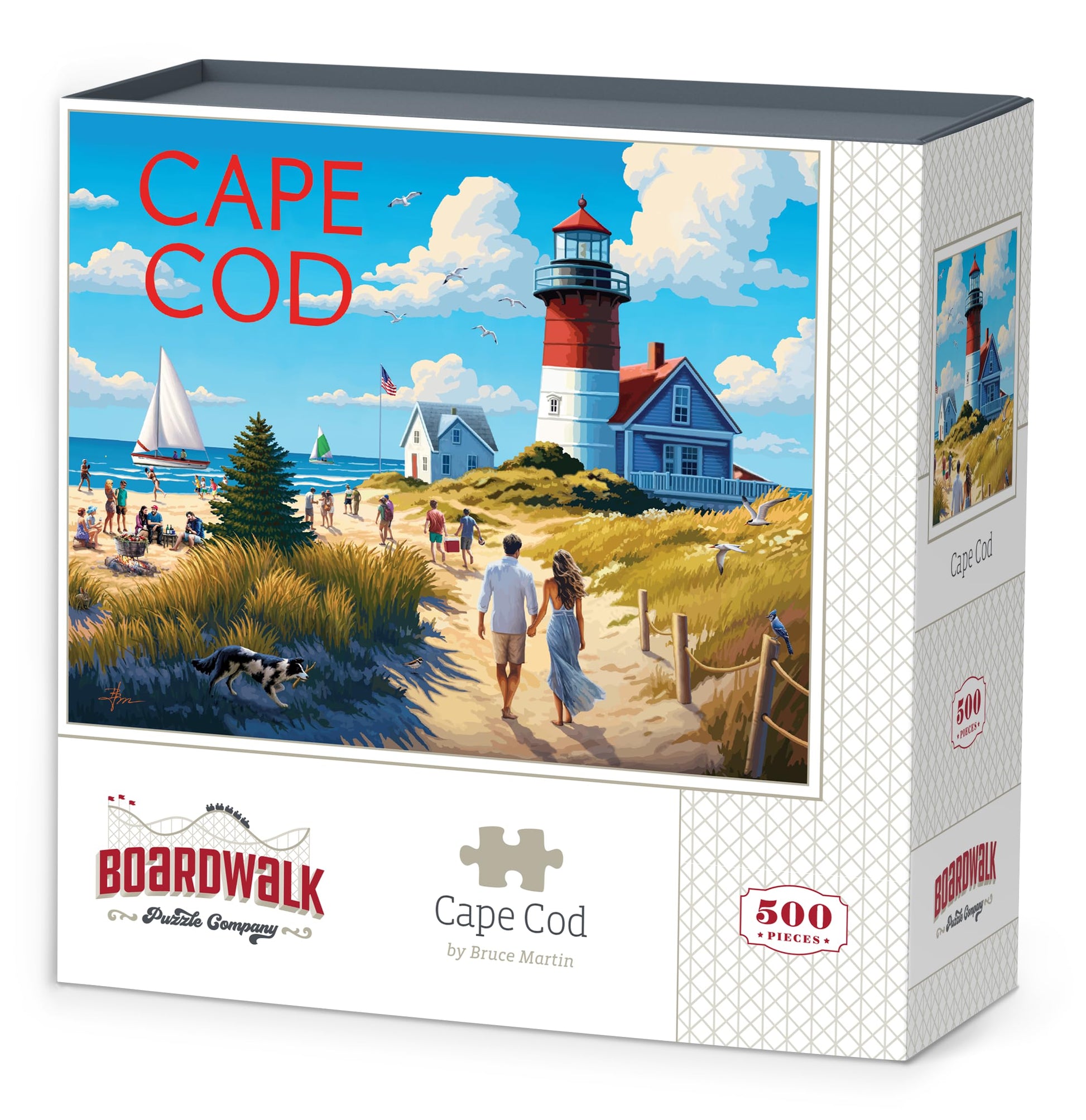 Boardwalk Cape Cod 500 Piece Jigsaw Puzzle Coastal Massachusetts Beach Puzzles with Premium Box, Gift for Adults and Family 16"x20"