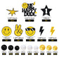 24 PCS One Happy Dude Cake Toppers Face 1st Birthday Cake Decorations Hippie Cupcake Toppers for Wedding Gender Reveal Supplies (style 1)