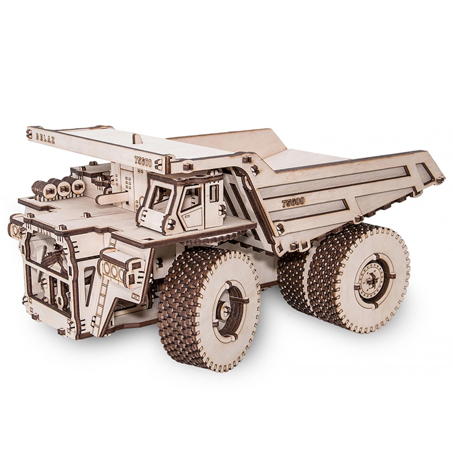 EWA Eco-Wood-Art BELAZ 75600 3D Wooden Puzzle, 307 Pieces, Mechanical Model Kit, Ages 14+, 12.2x7.87 Inches, Wood Construction