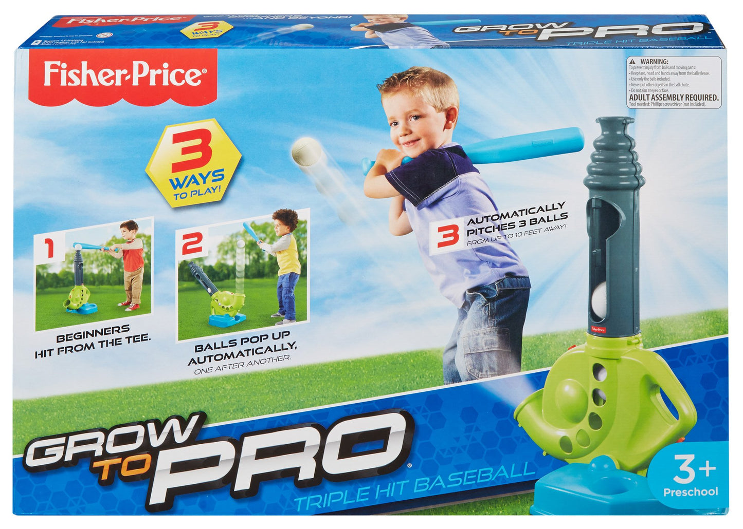 Fisher-Price Grow-to-Pro Triple Hit Baseball