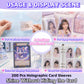Kevvnza 200 Pcs Holographic Card Sleeves 65x91mm, Clear Kpop Photocard Sleeves, Laser Flashing Trading Card Protectors for Photo Cards, TCG, Sports
