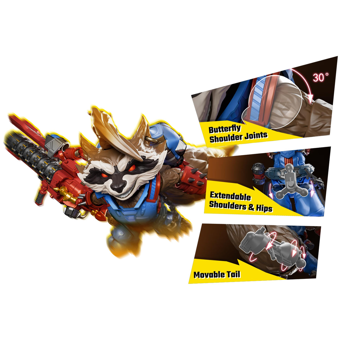 BLOKEES - Marvel Rivals - Rocket Raccoon - Model Kit - Assembly Required - No Tools - No Cutting - No Glue - No Paint - 14+
