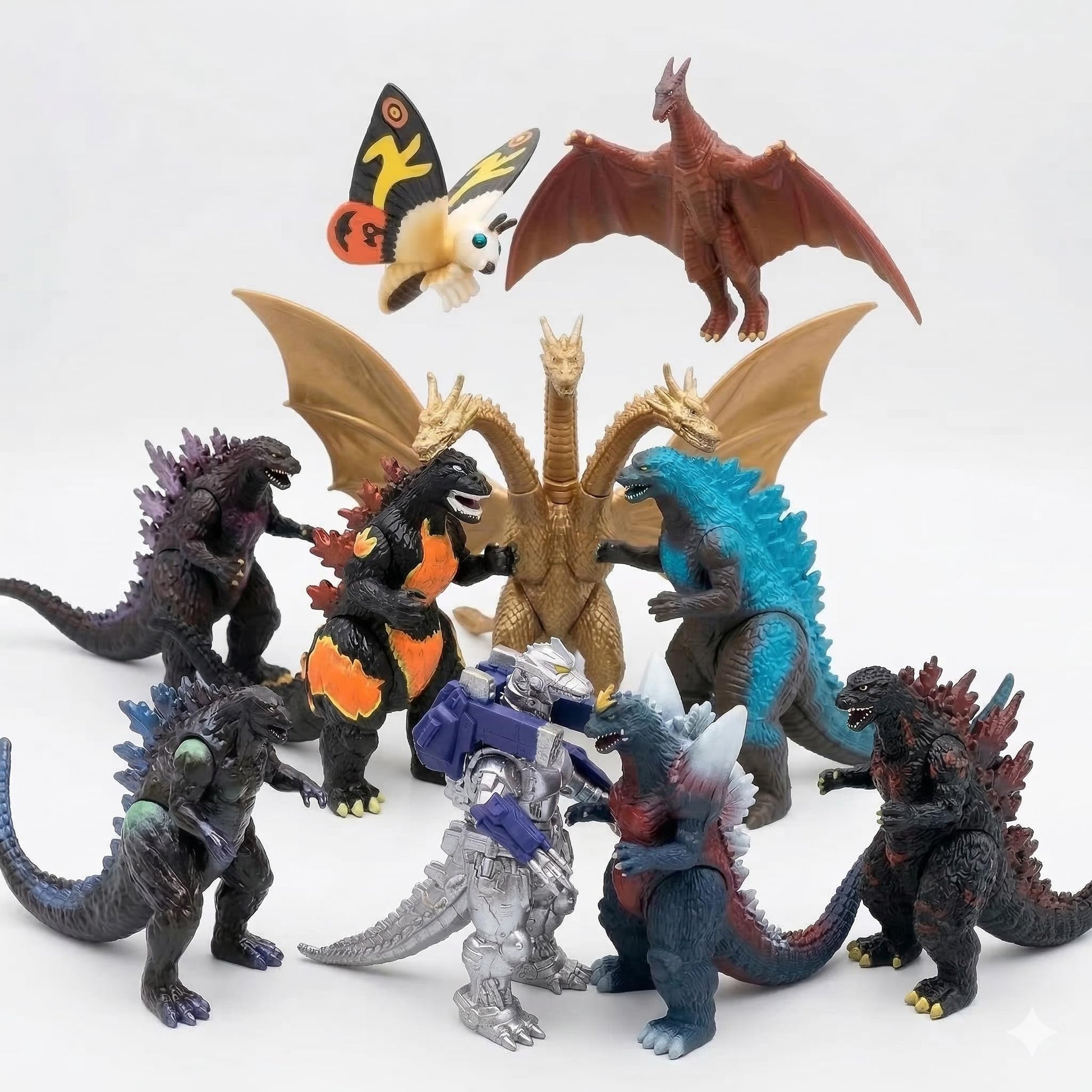 JAYKENIXO 10 Pack Monster Action Figures Set - Mini Dragon Toys, Movable Joints, Collectible Creature Figures for Kids Playset, Party Cake Toppers