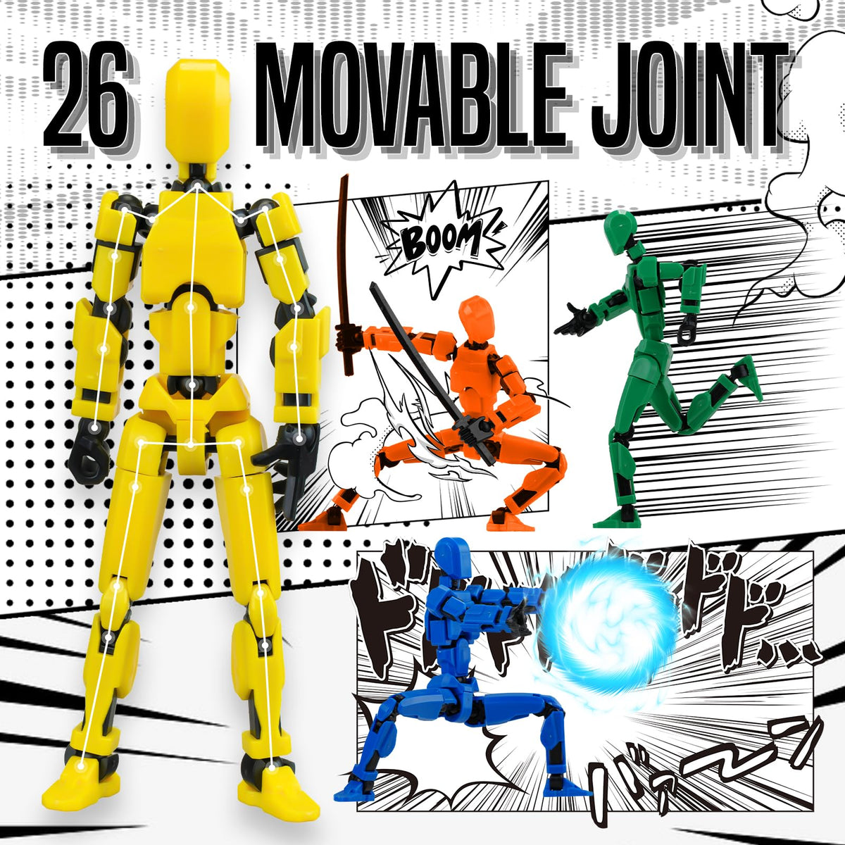 GAOFBA [Assembly Complete] Dummy 13 Action Figures with Magnetic Suction Function, Lucky Titan 13 Action Figures, Multi-Jointed Movable?with 3