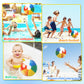UMUACCAN Beach Ball 12 Pack - 12'' Inflatable Beach Balls for Kids Bulk, Swimming Pool Toys Beach Toys for Summer Water Games, Hawaiian Tropical Theme