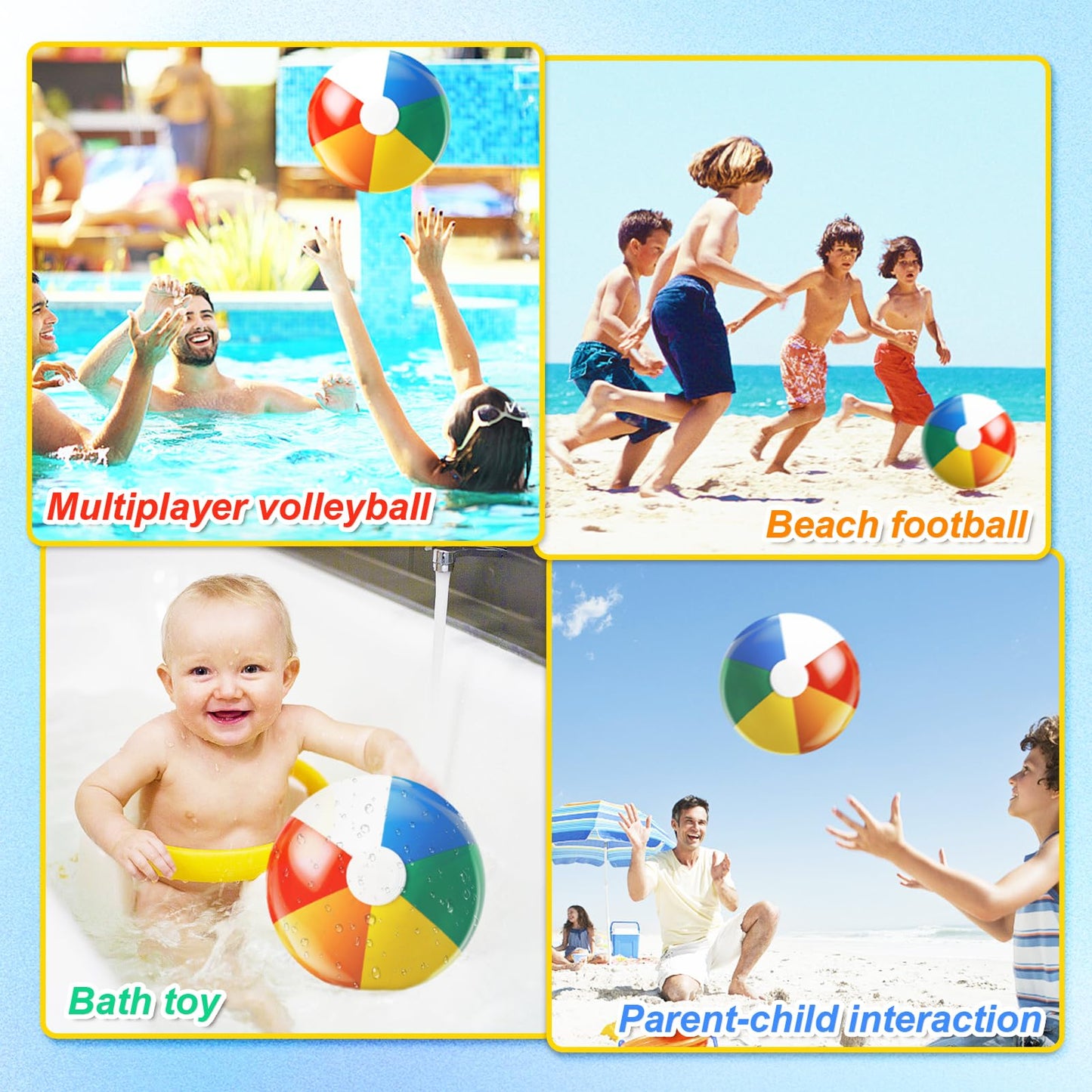 UMUACCAN Beach Ball 12 Pack - 12'' Inflatable Beach Balls for Kids Bulk, Swimming Pool Toys Beach Toys for Summer Water Games, Hawaiian Tropical Theme