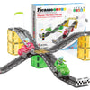 PicassoTiles Magnet Tile Race Car Track Construction Building Block Toy Kit with Character Action Figures and Racing Cars Magnetic Tiles STEM
