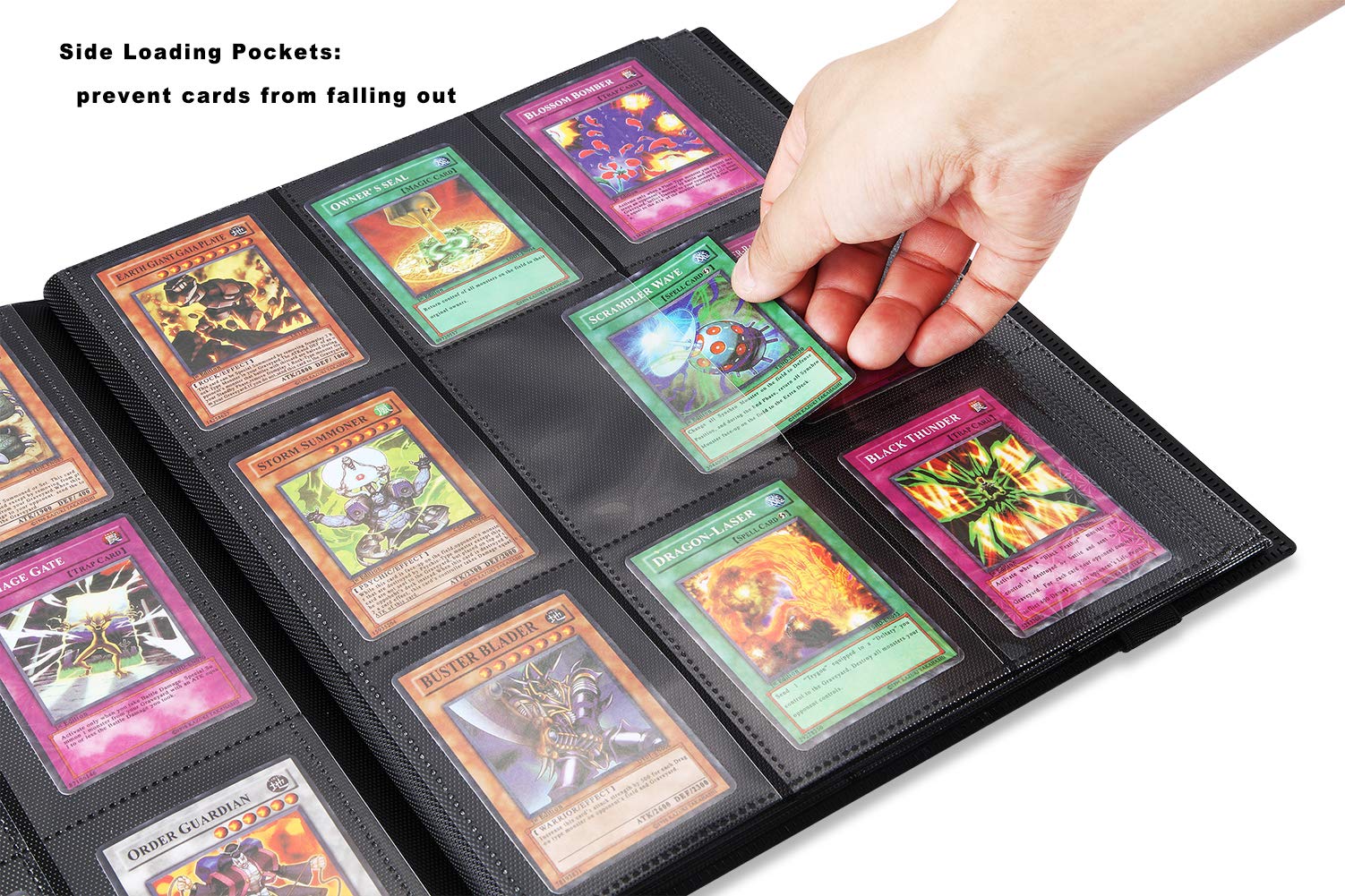 AITIME 360 Pockets Trading Card Binder, Side Loading Album,Black